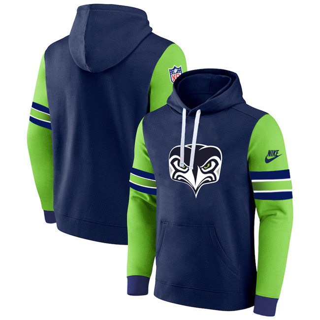 Men's Seattle Seahawks Navy/Green Pullover Hoodie Men's Seattle Seahawks Navy/Green Pullover Hoodie